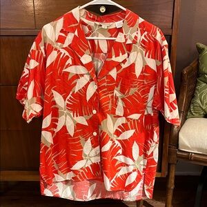 Tropical Red and White Men's Shirt
